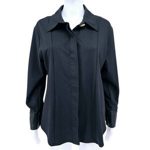 Soft Surroundings Mattea Faux Leather Cuff Tunic Black M